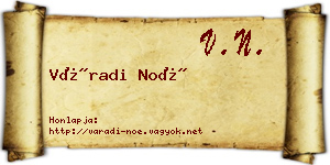 Váradi Noé névjegykártya